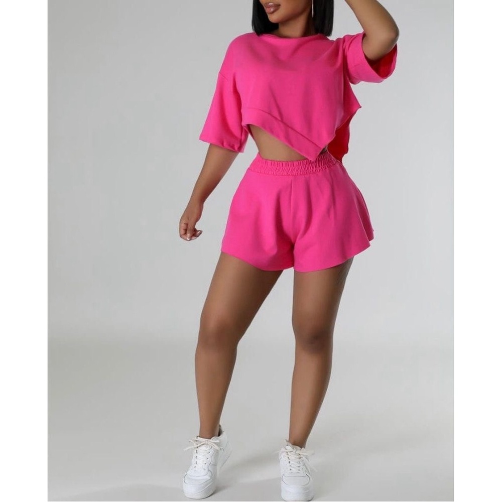 Women's Pink Shorts Set